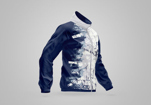 Jacket Sports Windbreaker Mockup - Half Side View