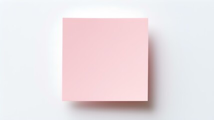 Light Pink square Paper Note on a white Background. Brainstorming Template with Copy Space