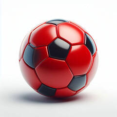 Fototapeta premium Red soccer ball isolated on white background 
