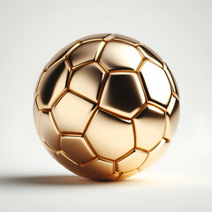 Fototapeta premium Golden soccer ball isolated on white background 
