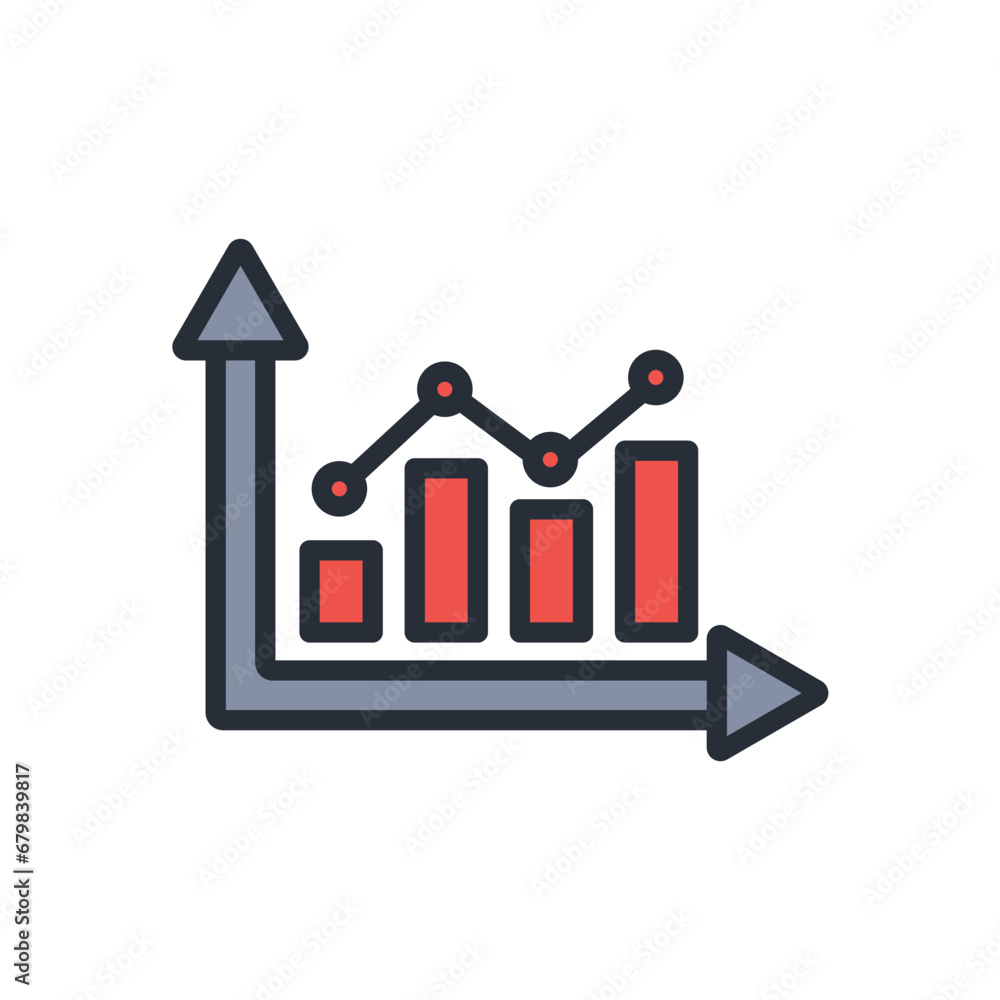 Poster bar graph icon. vector.editable stroke.linear style sign for use web design,logo.symbol illustration
