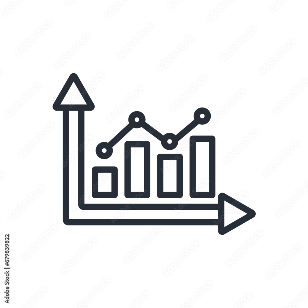 Poster bar graph icon. vector.editable stroke.linear style sign for use web design,logo.symbol illustration