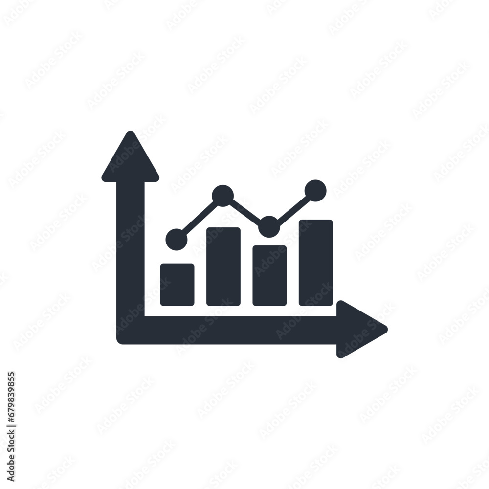 Poster bar graph icon. vector.editable stroke.linear style sign for use web design,logo.symbol illustration