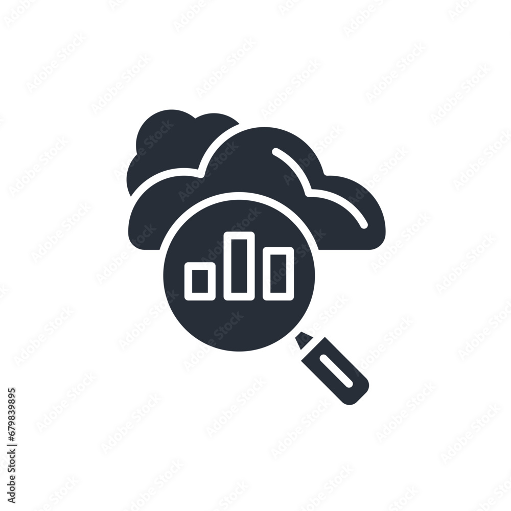 Poster cloud analysis icon. vector.editable stroke.linear style sign for use web design,logo.symbol illustr