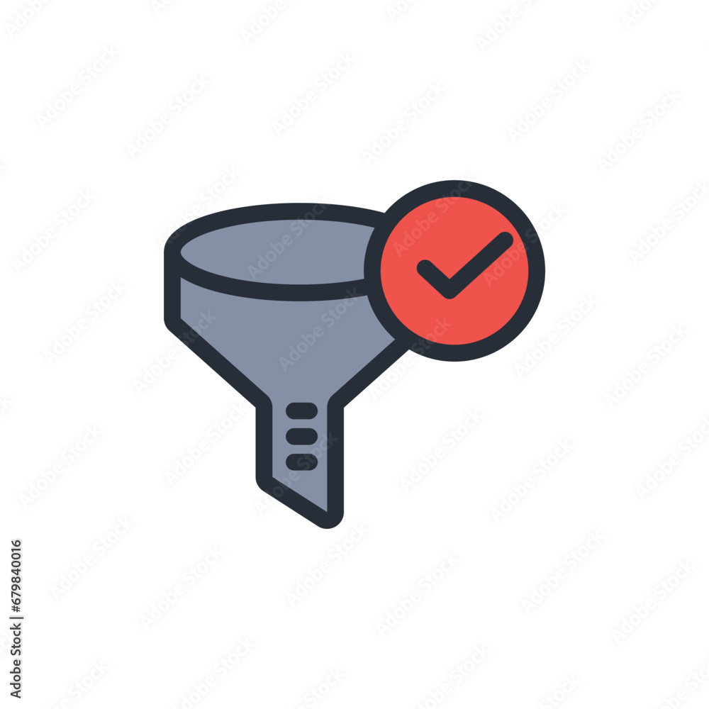 Poster filtering icon. vector.editable stroke.linear style sign for use web design,logo.symbol illustration
