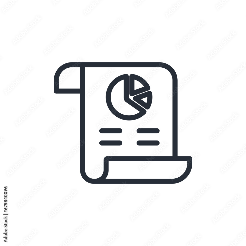 Poster pie chart icon. vector.editable stroke.linear style sign for use web design,logo.symbol illustration