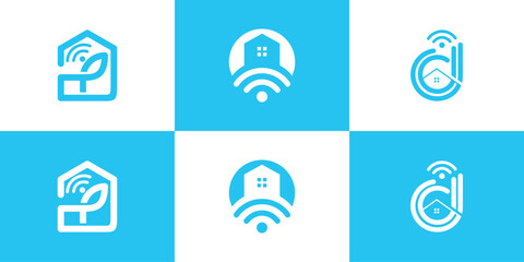 Vector minimalist smart home logo premium Premium Vector