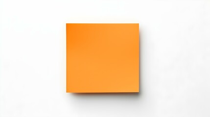 Orange square Paper Note on a white Background. Brainstorming Template with Copy Space