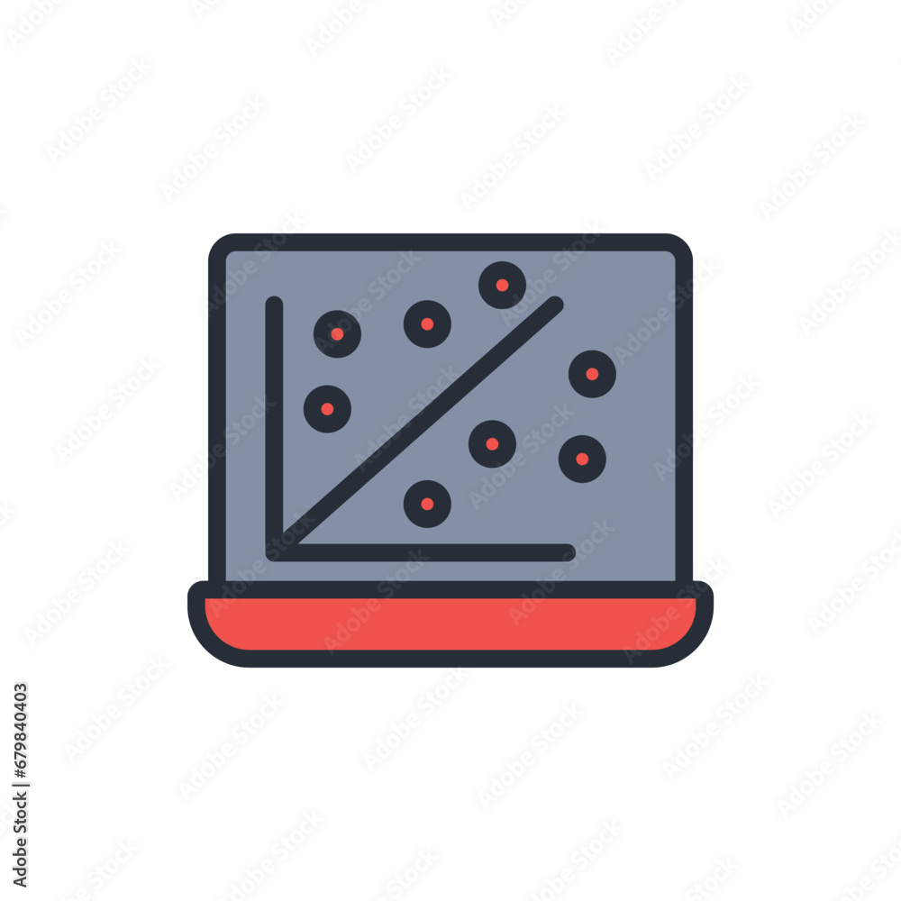 Poster statistical model icon. vector.editable stroke.linear style sign for use web design,logo.symbol illu