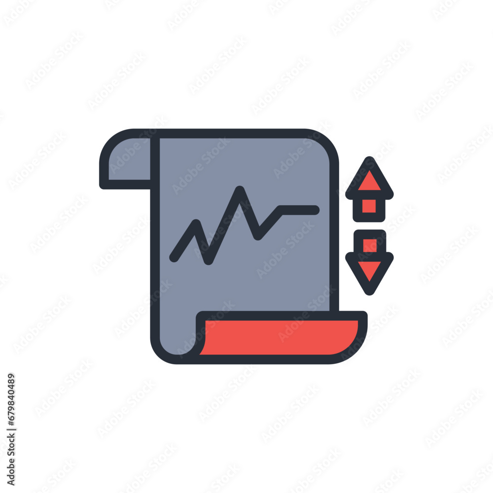 Poster volatility icon. vector.editable stroke.linear style sign for use web design,logo.symbol illustratio