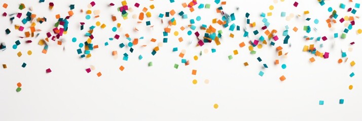 confetti on a white widescreen background isolated.