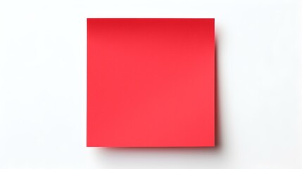 Red square Paper Note on a white Background. Brainstorming Template with Copy Space