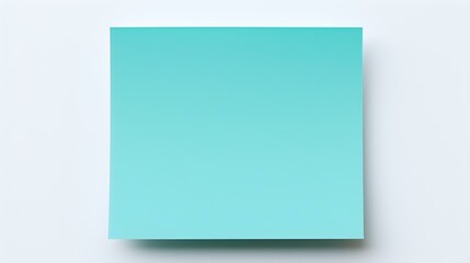 Fototapeta premium Turquoise square Paper Note on a white Background. Brainstorming Template with Copy Space