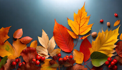 isolated autumn leaves