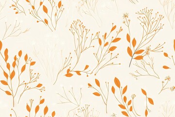 Abstract colorful autumn floral leaf, flowers seamless pattern wallpaper background. Generative AI, AI