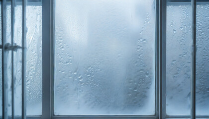 window with condensate or steam after heavy rain large texture or background