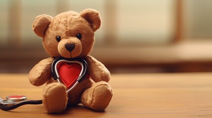 A teddy bear with a heart-shaped stethoscope, "You heal my heart."