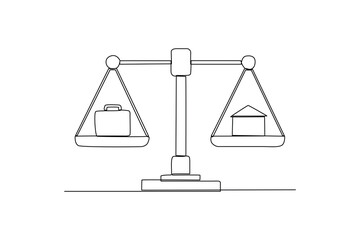 Work life balance scale. Variation of icon work activity. Work life balance minimalist concept. Simple line.