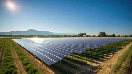 field of solar panels