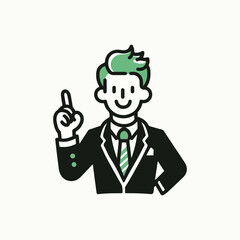vector illustration of Businessman avatar, happy business man. Ai Generated