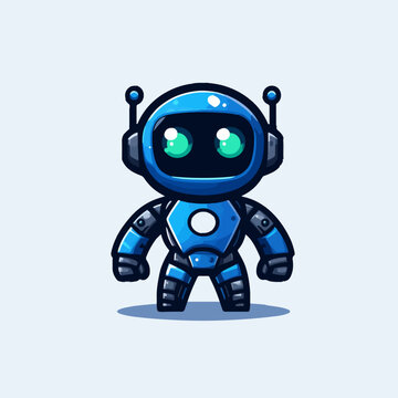 Vector Robot chatbot ai bot cartoon logo. Ai Generated
