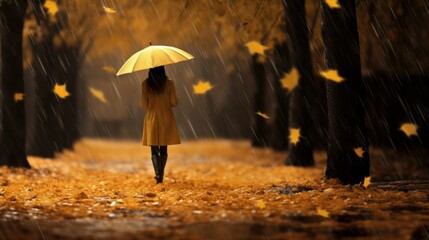 Rainy golden autumn