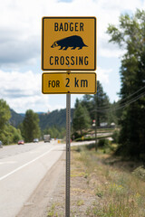 Badger Crossing Sign