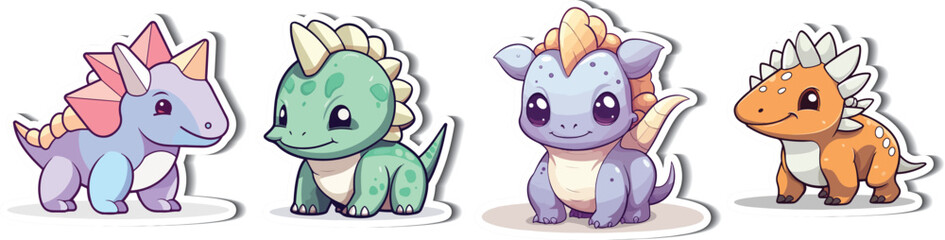 Triceratops Dinosaur Sticker for Creativity. Craft with charm using our Triceratops sticker! This vector illustration is perfect for creating unique designs, stickers, and dino-themed projects