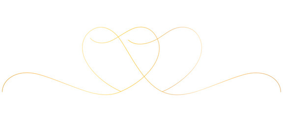 love gold line art style. line art heart. valentine, wedding, anniversary vector elements