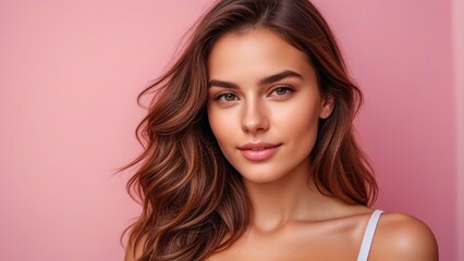 Naklejka premium 4K Video: Beautiful Modern Girl Smiling - Captivating Elegance