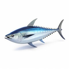tuna fish on a white background isolated.