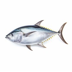 tuna fish on a white background isolated.