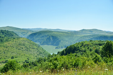 Summer landscape, mountain lake