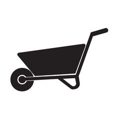wheelbarrow icon logo vector design template