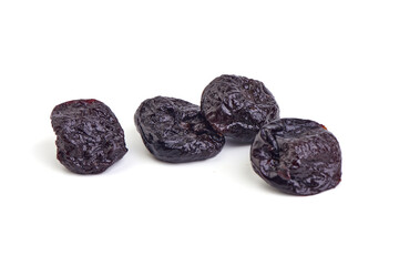 Prunes, isolated on white background.