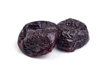 Prunes, isolated on white background.