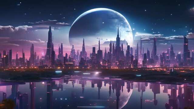 月夜と都市景観,Generative AI 