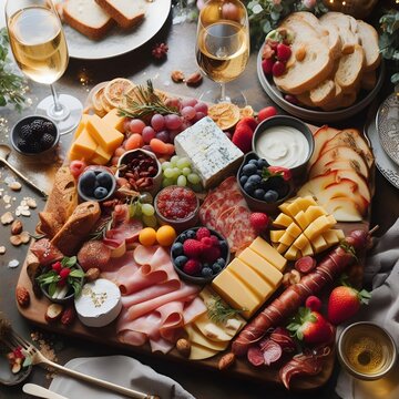 charcuterie board plating for a festive brunch