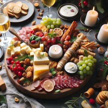 charcuterie board plating for a festive brunch