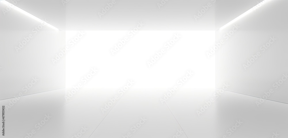 Poster an empty space without furniture and a white background generative ai