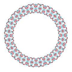 Round frame cross-stitch motifs folk embroidery