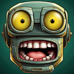 Funny Robot Face Generative AI