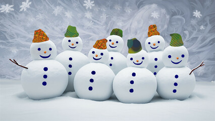 雪だるま　冬　雪