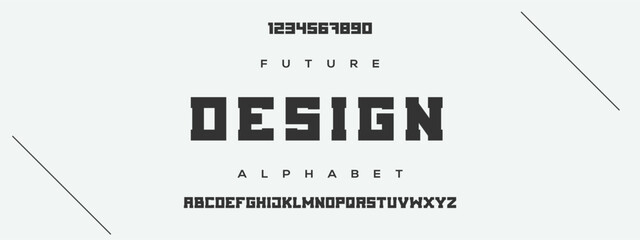 Design , futuristic modern geometric font - obrazy, fototapety, plakaty