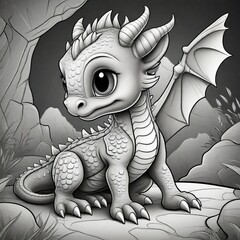 Cartoon dragon: bright colors for kids