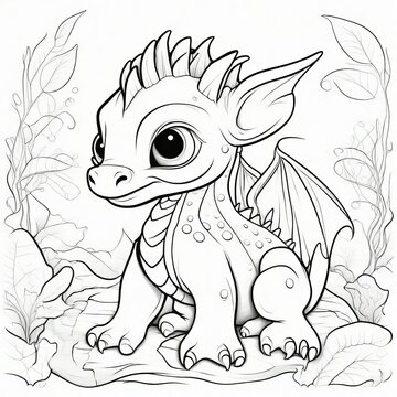 Drawing a dragon in a children's style: playful pencils