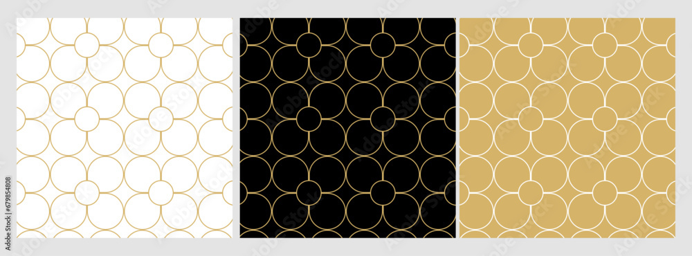 Poster luxury gold background pattern seamless geometric line circle abstract design vector. christmas back