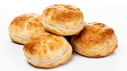 Tasty scones prepared on soda water isolated on white. AI Generative.