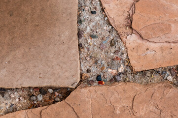 Close up of background texture of flag stone and concrete
