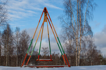 playground in winter